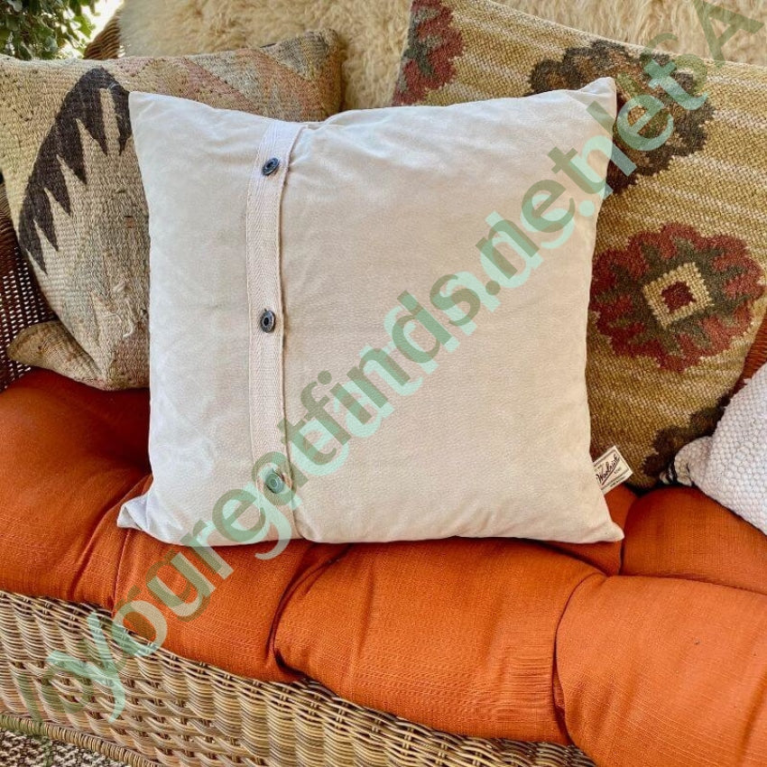 Woolrich Winter White Suede Button Back Throw Pillow Yourgreatfinds