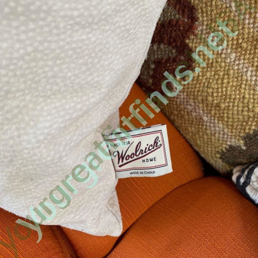 Woolrich Winter White Suede Button Back Throw Pillow Yourgreatfinds