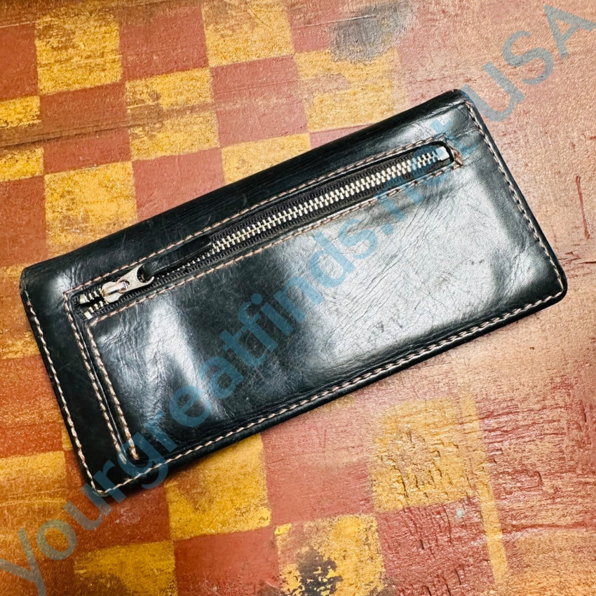 Worn 2001 Black Leather Harley Davidson Wallet