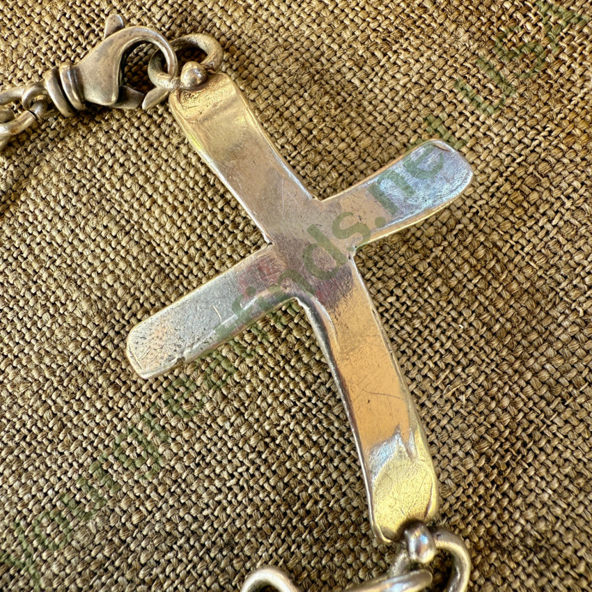 Wrought Sterling Silver Cross Chain Bracelet bracelet