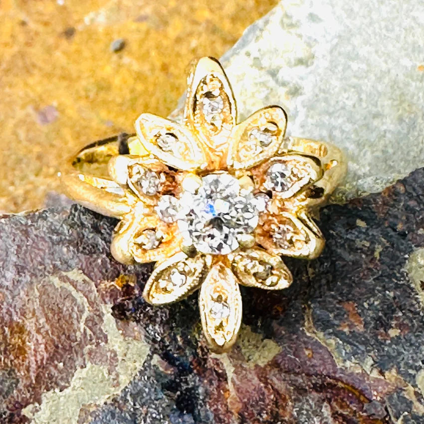 Yellow 14K Gold & 1/2 Carat Diamond Ring Size 5 Jewelry