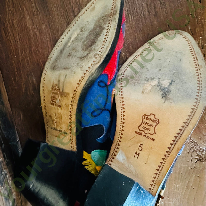 Zalo Leather Horse Western Themed Booties Size 5 Spain