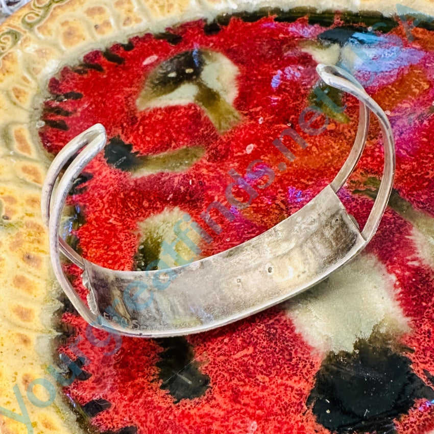 Zuni Sterling Silver Red C0Ral Row Bracelet E. & C. Seoutewa