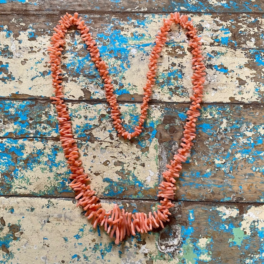 Vintage Coral Necklace with Coral Clasp
