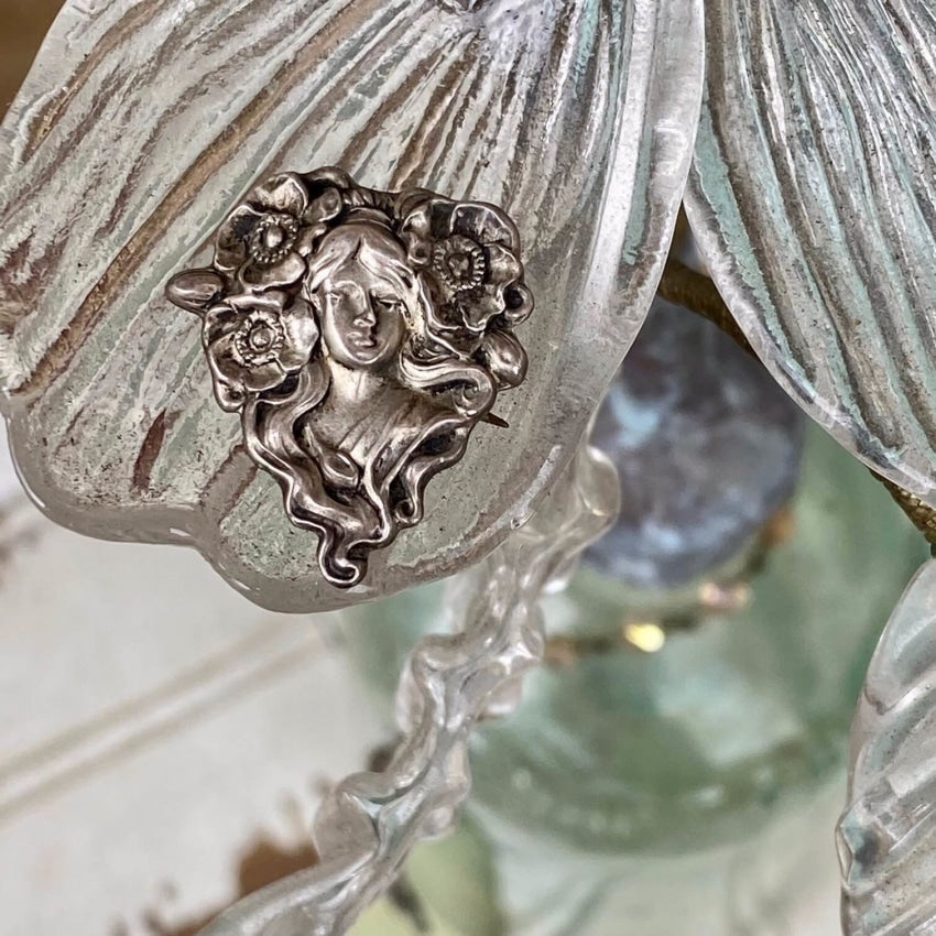 Antique Art Nouveau Sterling Silver Goddess Pin Yourgreatfinds