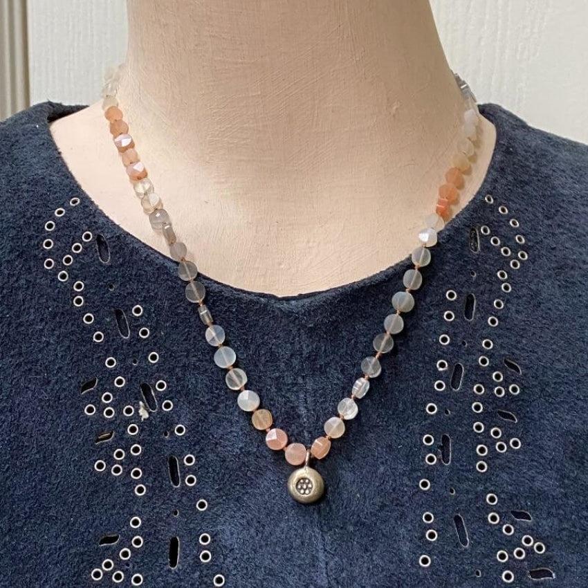Beaded Necklace with Sterling Silver Pendant Yourgreatfinds