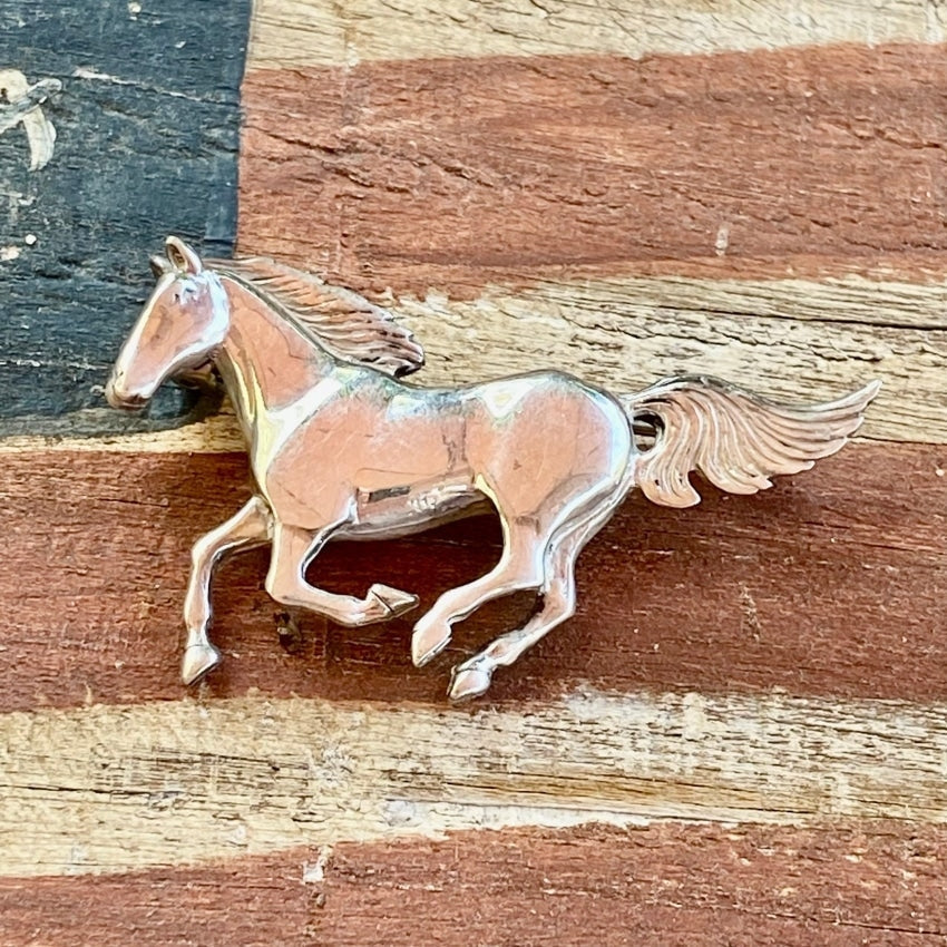 Cast Sterling Silver Running Horse Pin Yourgreatfinds