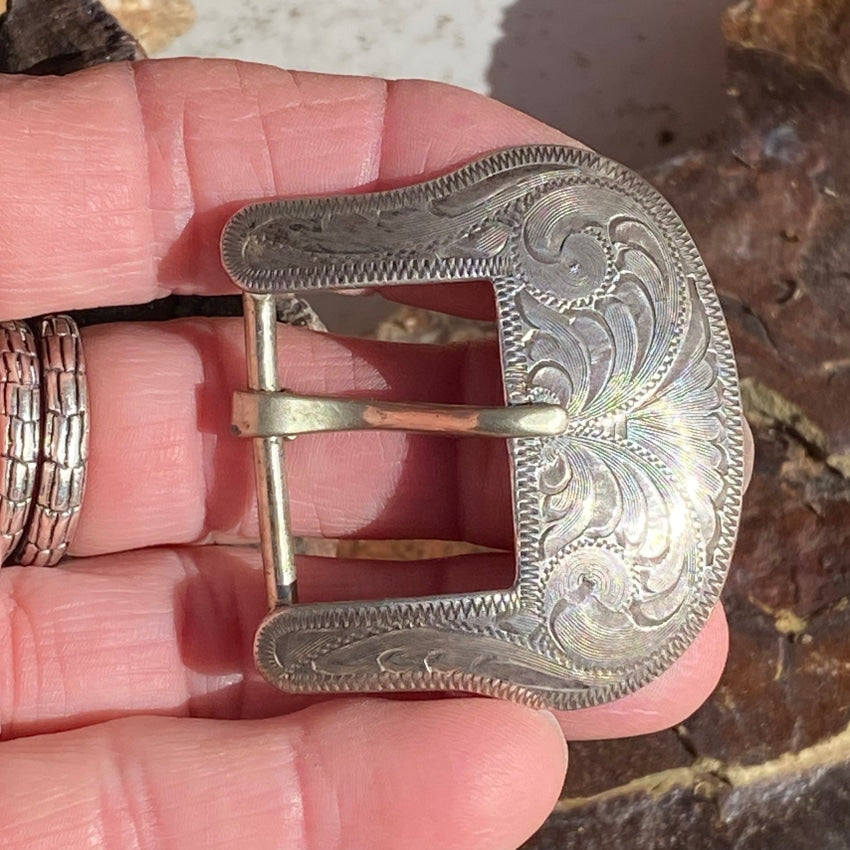 Early Vogt Sterling Silver Engraved Ranger Belt Buckle