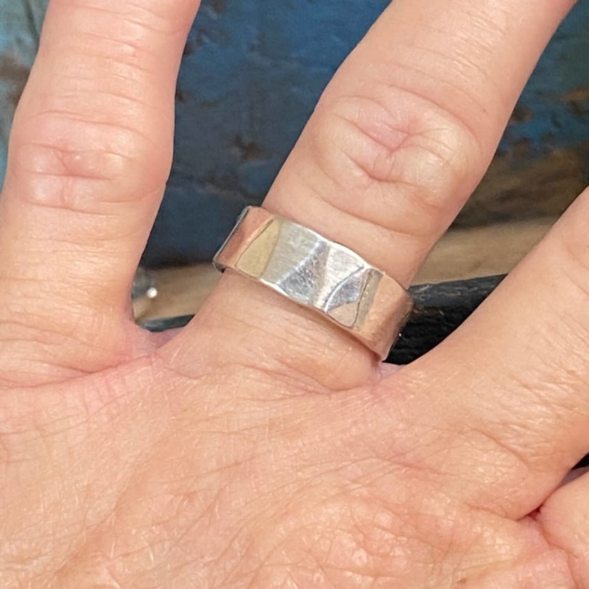 Hammered Sterling Silver Band Ring Size 6 3/4 Mexico Yourgreatfinds