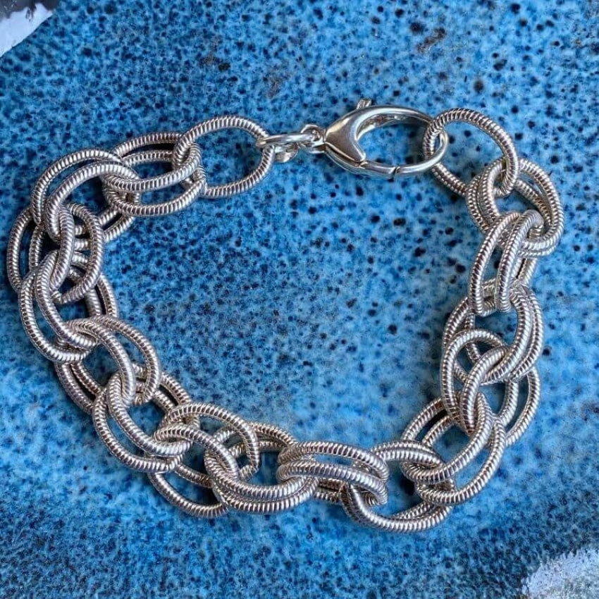 Large Link Sterling Silver Bracelet Yourgreatfinds