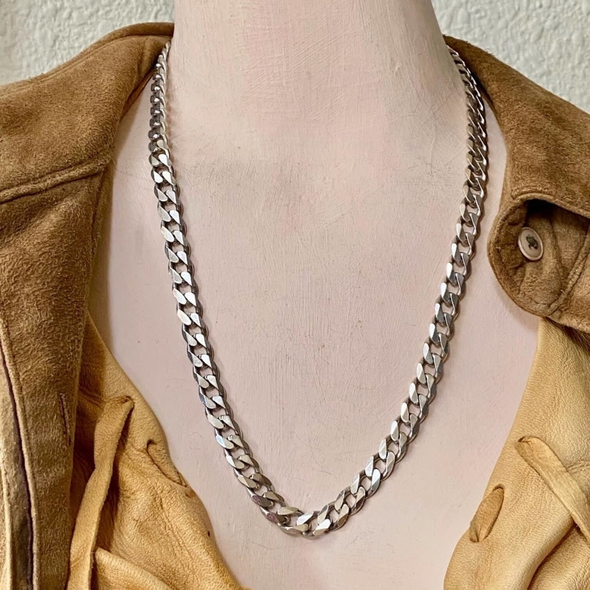 27 Inch Sterling Silver Heavy Curb Chain