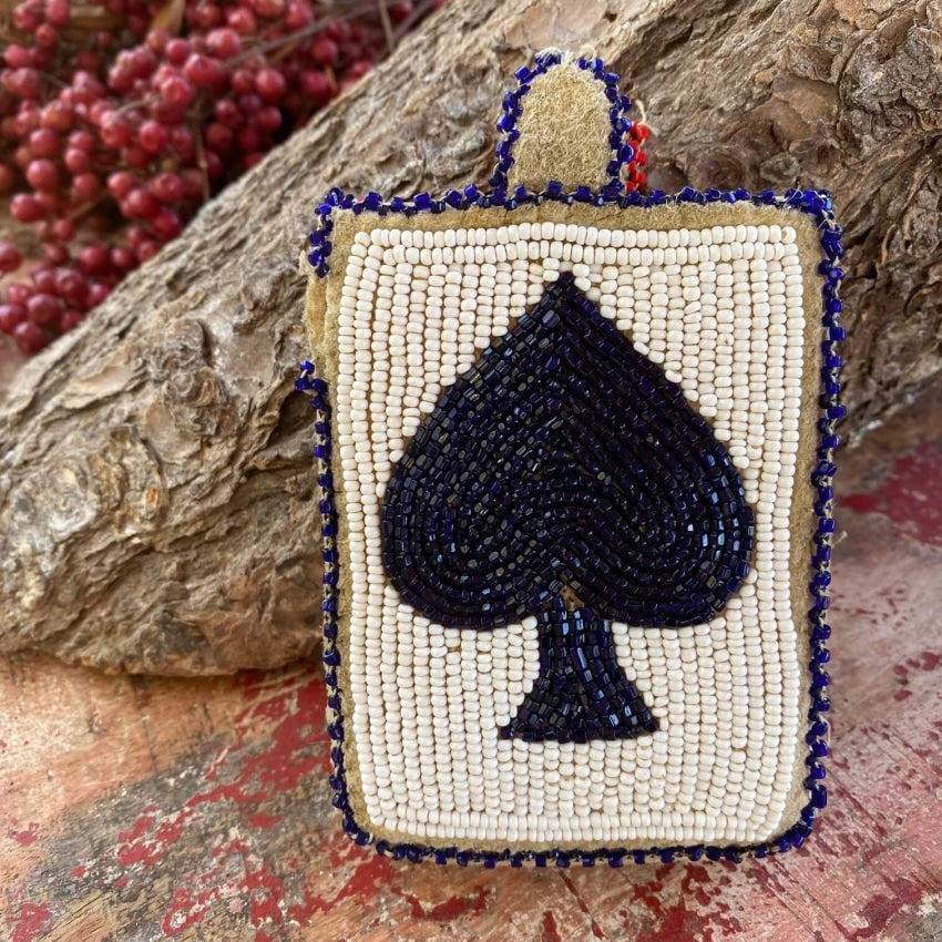 Native American Beaded Deerskin Leather Playing Card Case Yourgreatfinds