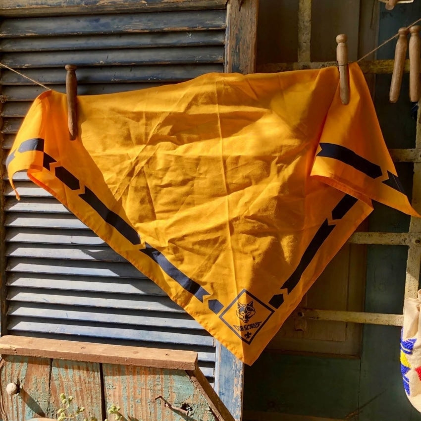 Newish Yellow Navy Blue Cub Scout Kerchief Yourgreatfinds
