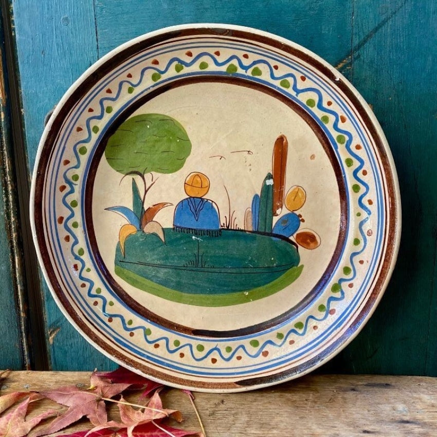 Old Hand Painted Tlaquepaque Pottery Deep Charger Yourgreatfinds