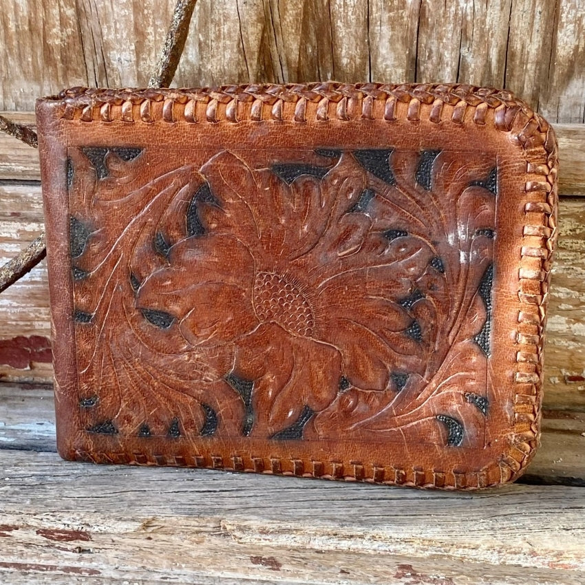 Custom Order~Carved and Painted Leather BiFold Mens Wallet