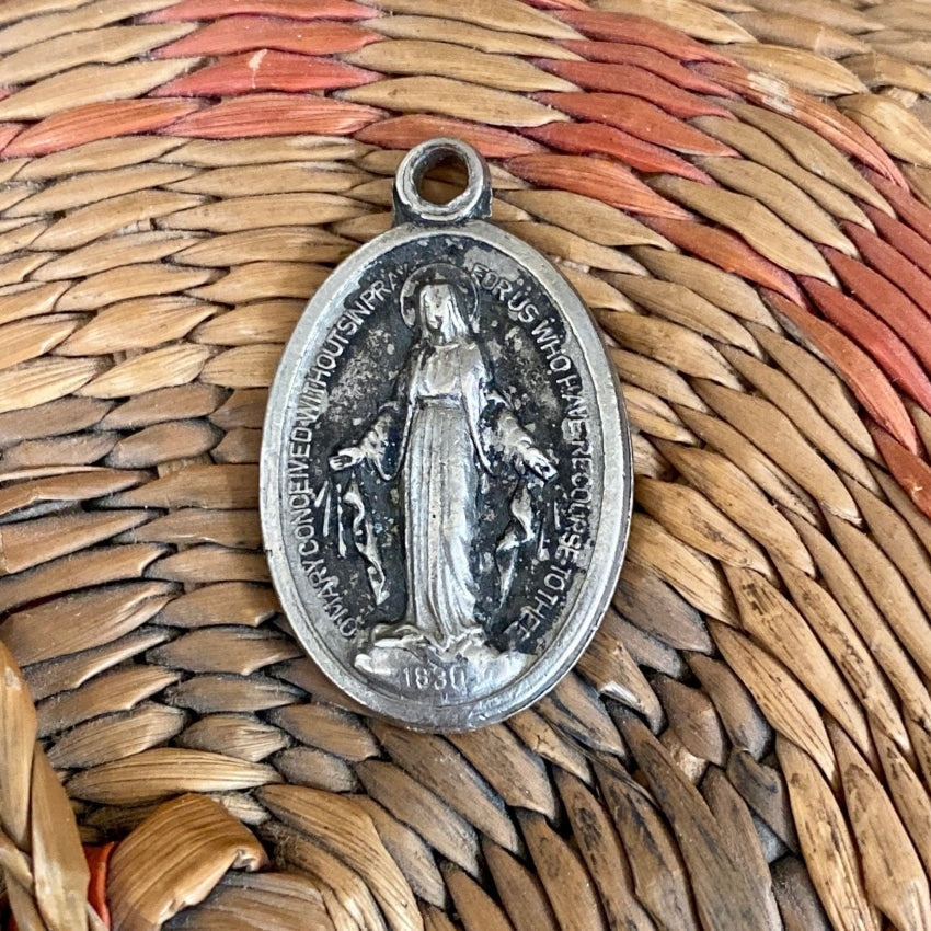Old Silver Devotional Metal Pendant Yourgreatfinds