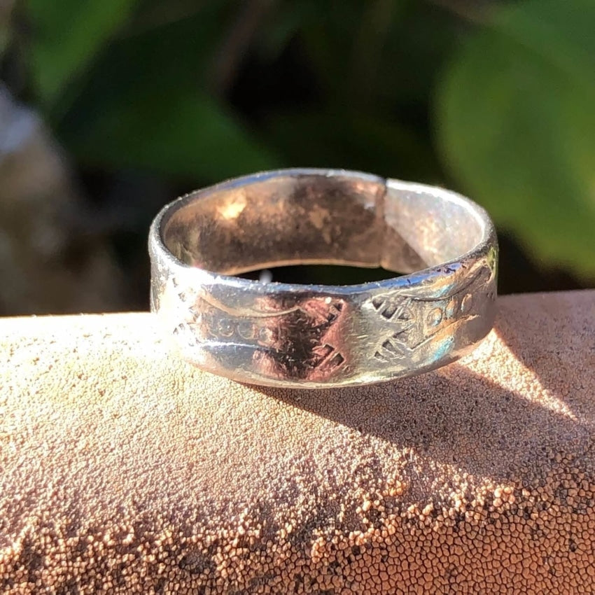 Rare 1930s UITA Navajo Pure Silver Stamped Ring Worn 5 Yourgreatfinds