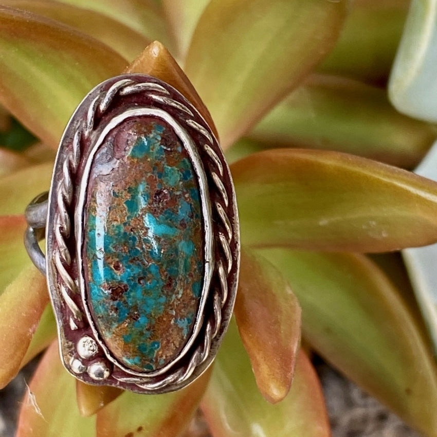 Red Mountain Turquoise Ring Sterling Silver Early Navajo Size 5 Yourgreatfinds