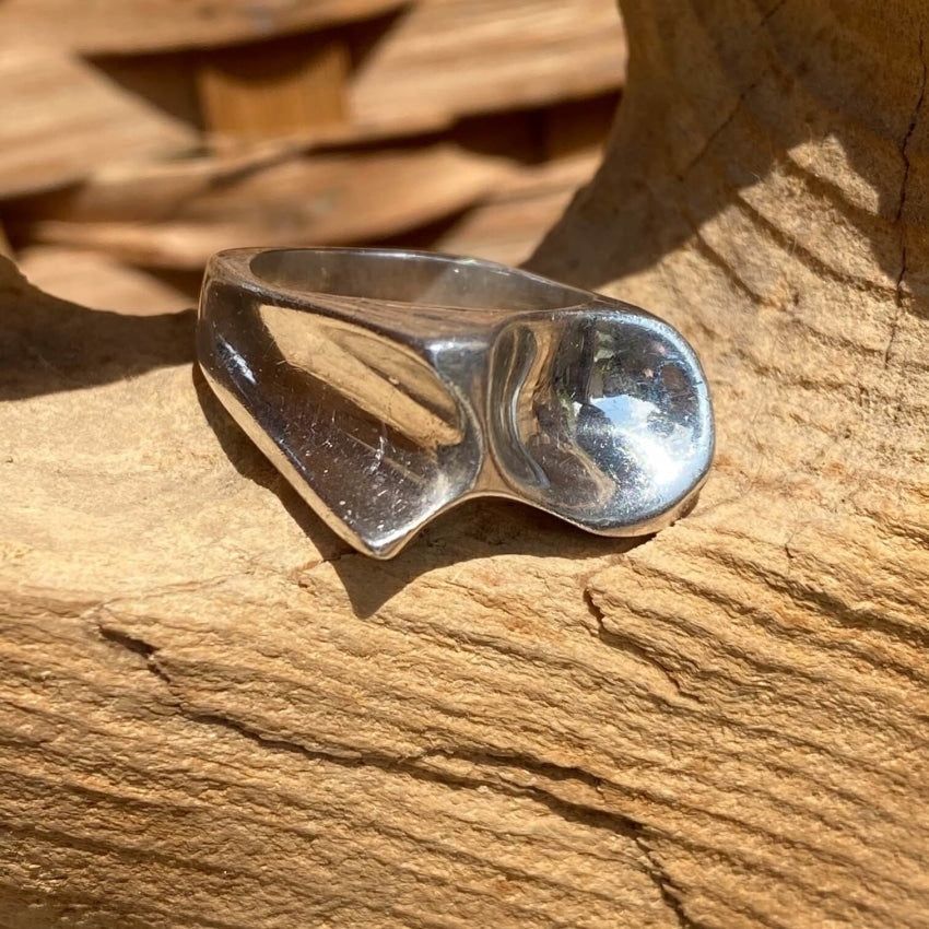Solid Sterling Silver Abstract Ring in Size 10 Yourgreatfinds