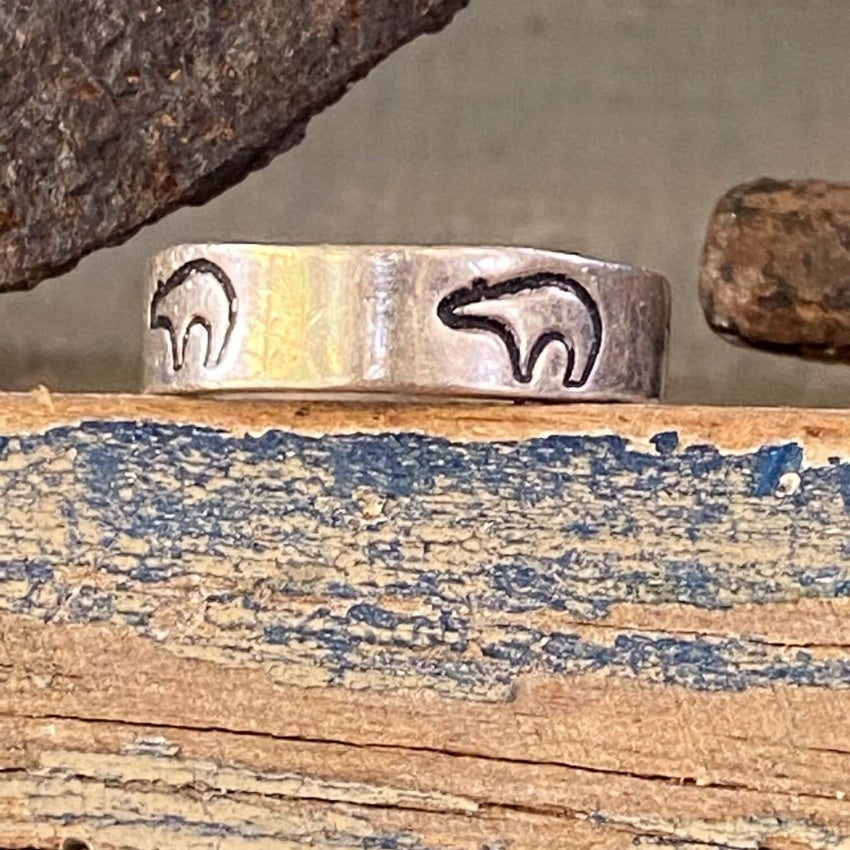 Solid Sterling SIlver Zuni Bear Band Ring Size 5 1/2 Yourgreatfinds