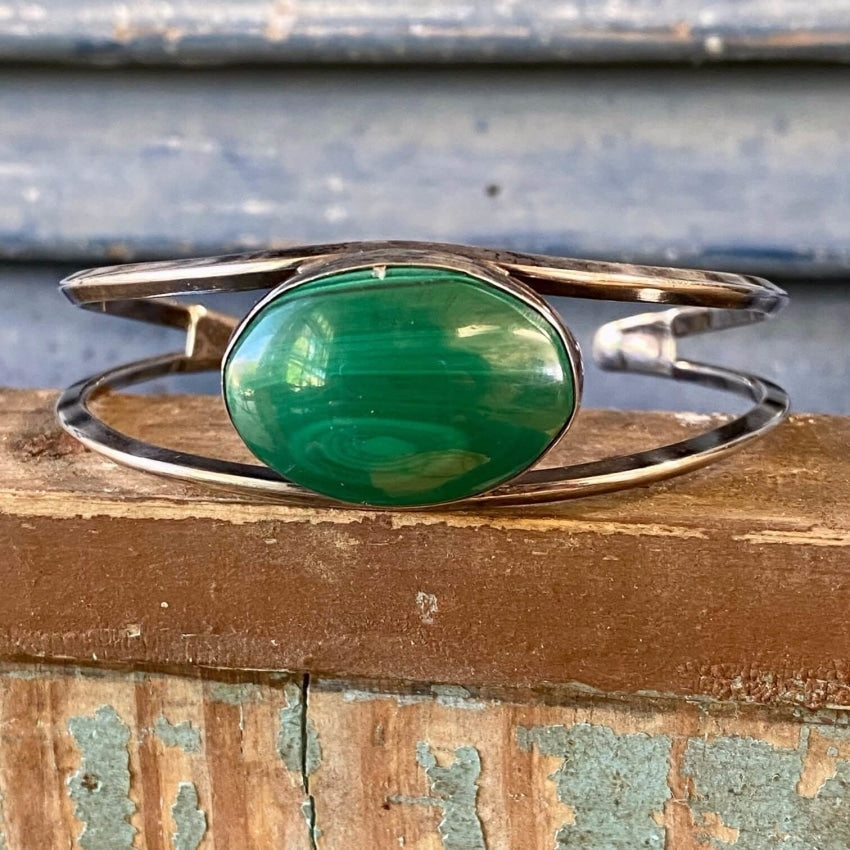 Southwestern Malachite Sterling Silver Cuff Bracelet Yourgreatfinds