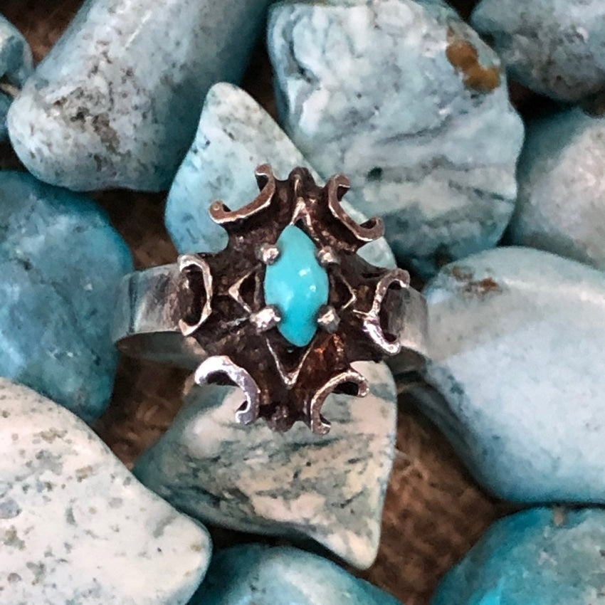 Sterling Silver and Turquoise Ring Size 6 3/4 Yourgreatfinds
