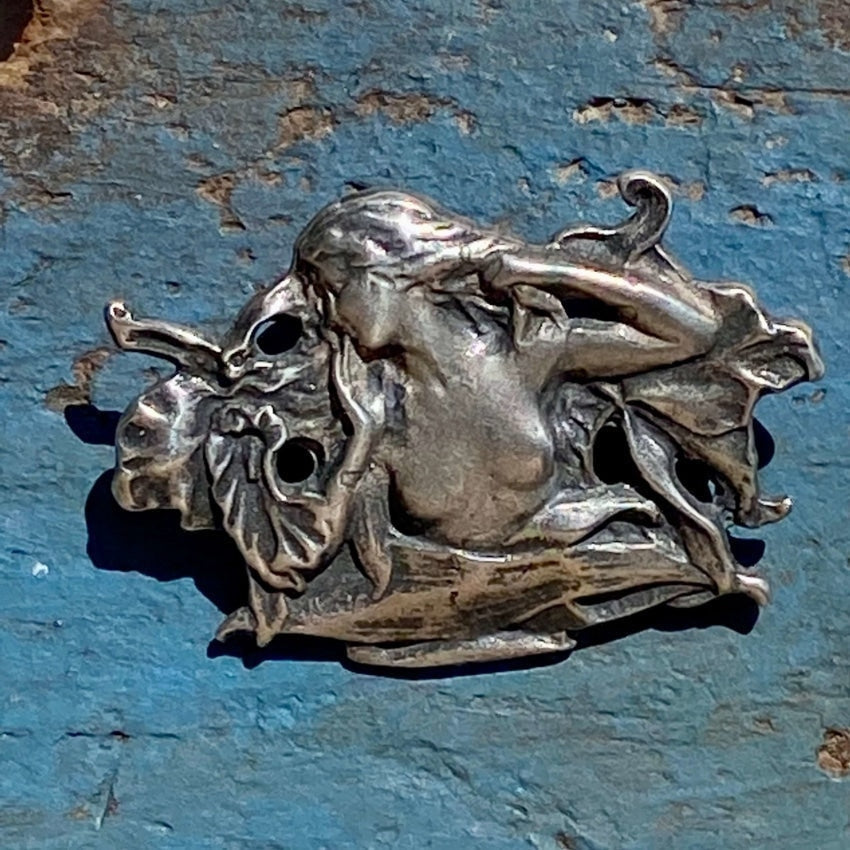 Art Nouveau Sterling Silver 925 Lady Pin good Brooch