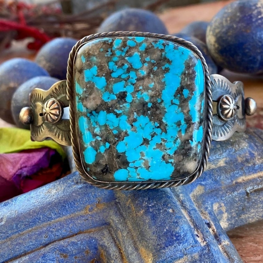 Sterling Silver Chimney Butte Bracelet Turquoise Quartz Stone Yourgreatfinds