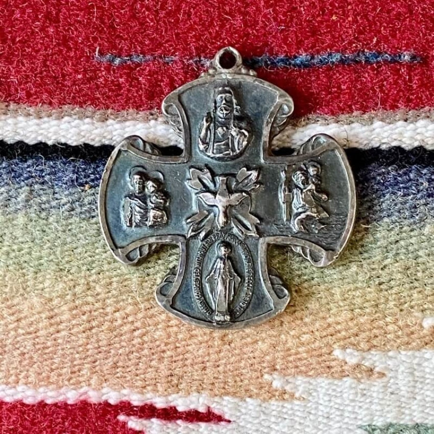 Sterling Silver Devotional Metal Four Way Cross Pendant Yourgreatfinds