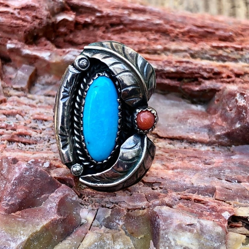 Sterling Silver Navajo Turquoise Ring Size 6 1/4 Yourgreatfinds