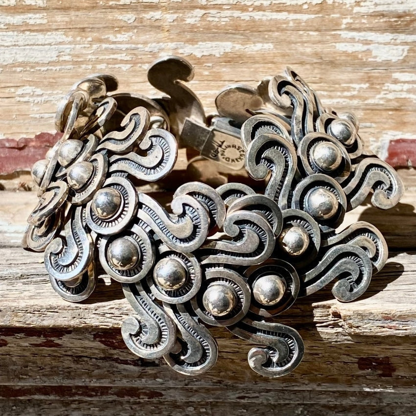 Sterling Silver Panel Bracelet Taxco Mexico 1970 Yourgreatfinds