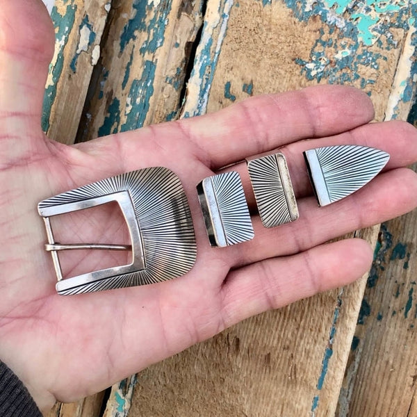 Sterling Silver Ranger Buckle Set Navajo Uncle Sam W – Yourgreatfinds