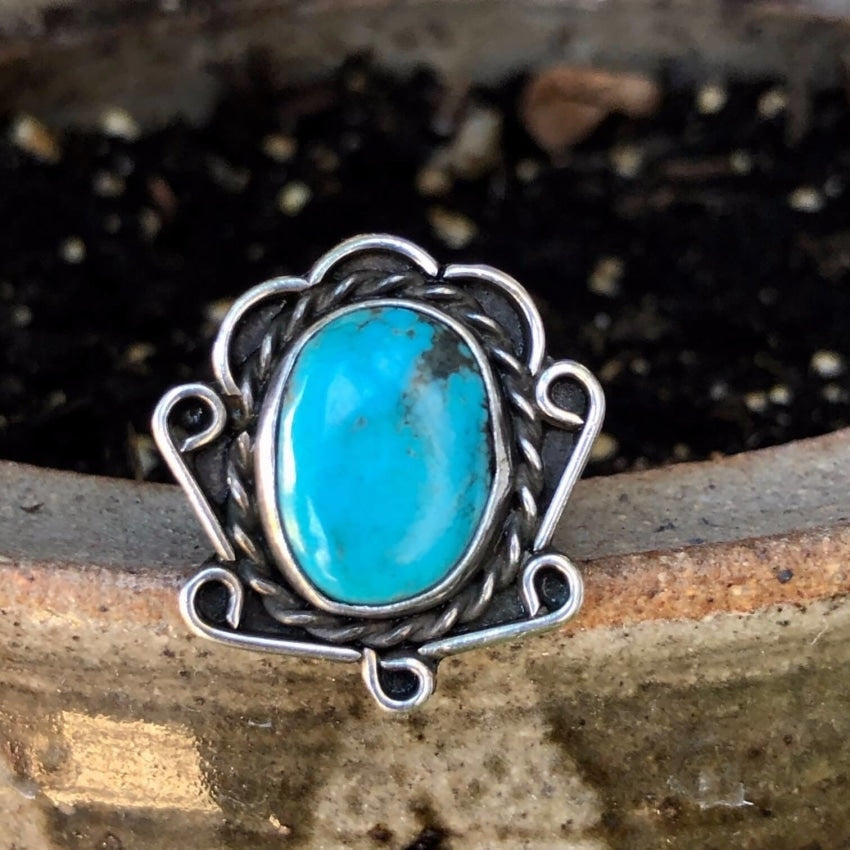 Sterling Silver Turquoise Southwestern Ring Size 7 Yourgreatfinds