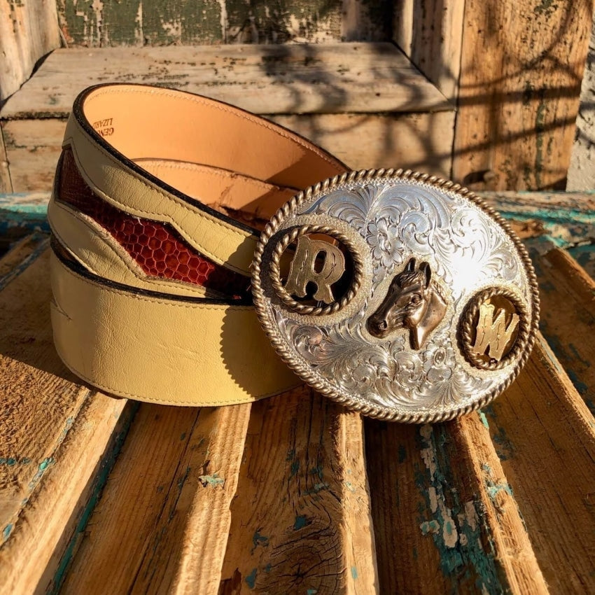 Sterling Silver Wage Western Trophy Buckle Tony Lama Belt Yourgreatfinds