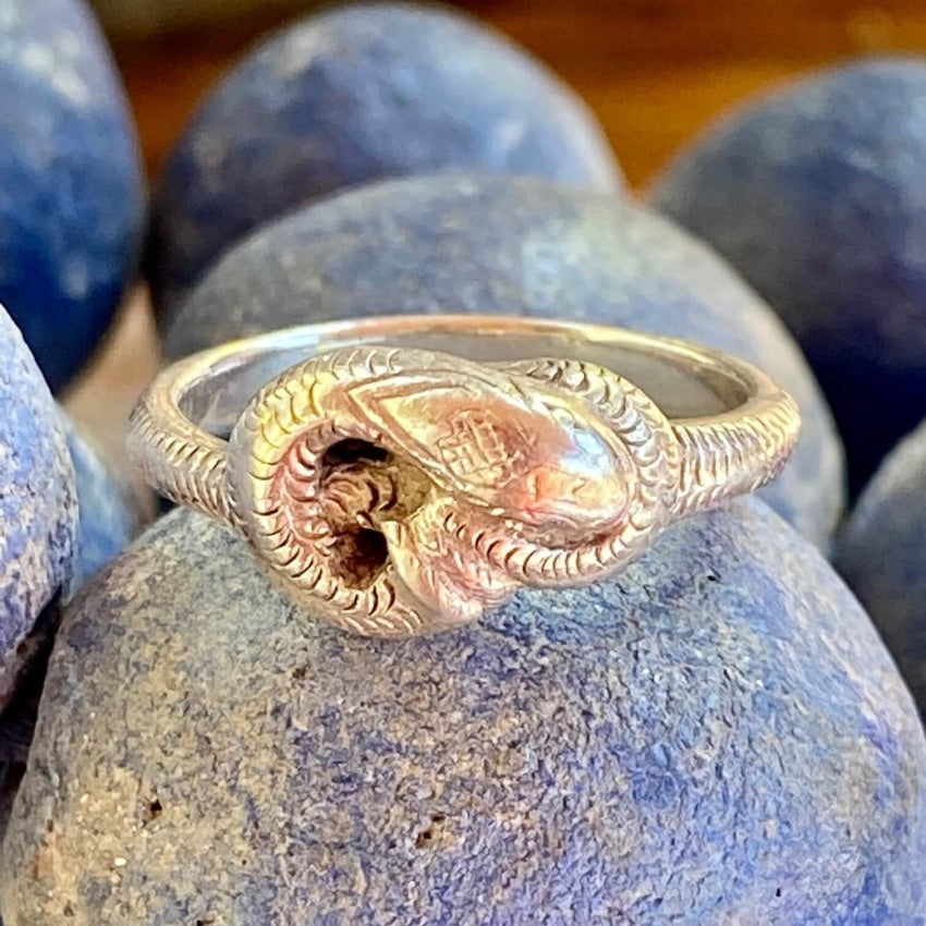 Time Worn Antique Sterling Silver Snake Serpent Ring Size 9 Yourgreatfinds