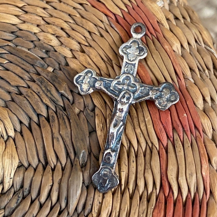 Time Worn Crucifix Pendant in Sterling Silver Yourgreatfinds