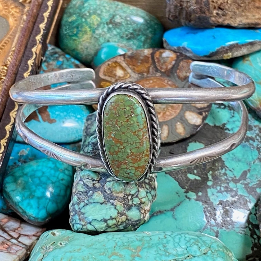 Time Worn Navajo Sterling Silver Bracelet No.8 Turquoise Yourgreatfinds