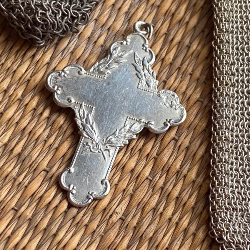 Time Worn Smooth Cross Pendant in Sterling Silver Vintage Yourgreatfinds