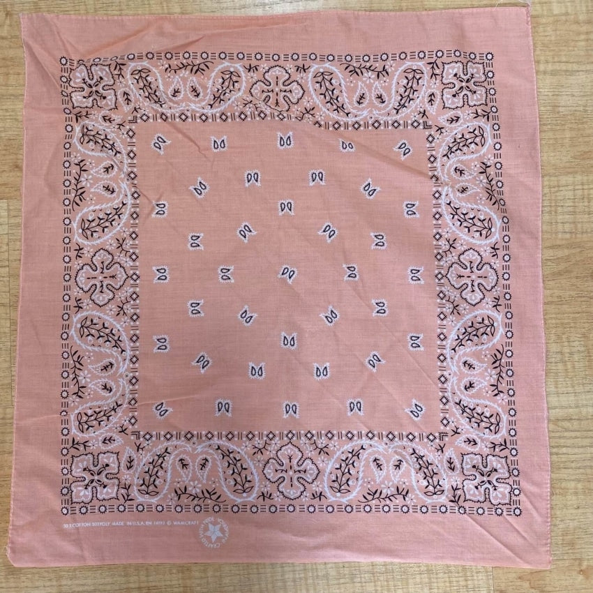 Vintage 1980s Peach Bandana Wamcraft Yourgreatfinds