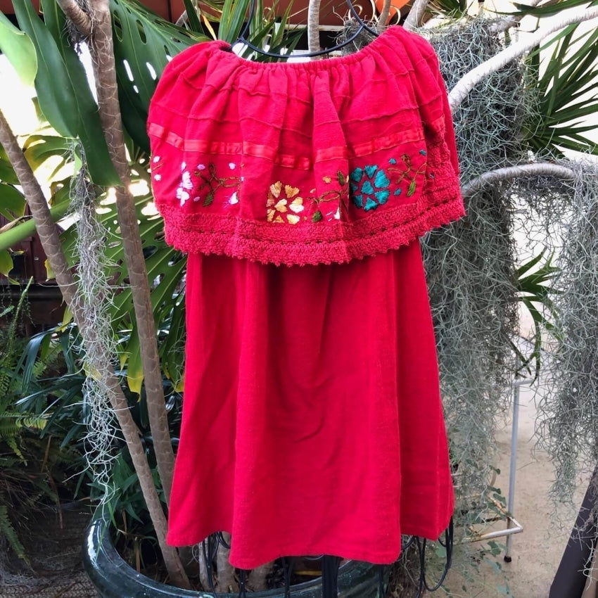 Vintage Cotton Embroidered Ruffled Blouse Tijuana Mexico Yourgreatfinds