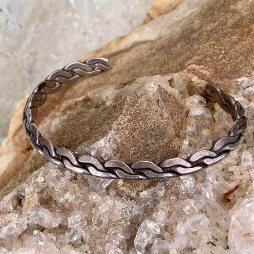 Vintage Hand Woven Sterling Silver Cuff Bracelet Yourgreatfinds
