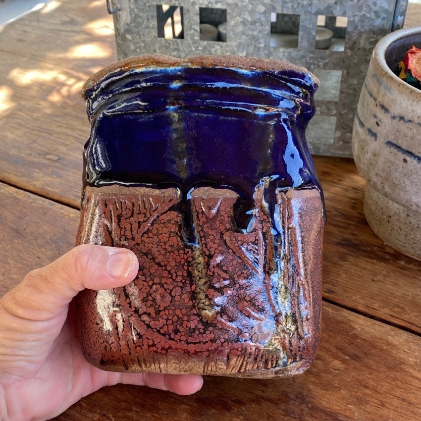Vintage Handmade Glazed Stoneware Vase Yourgreatfinds