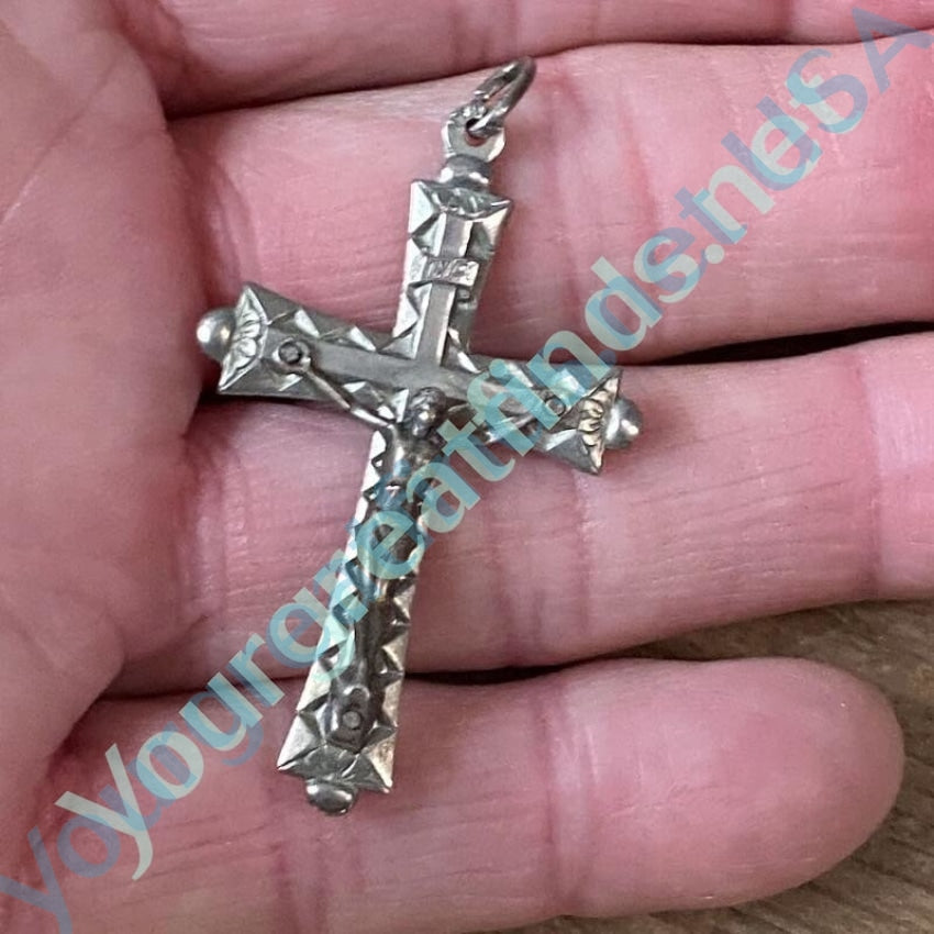 Vintage Italian Silver Crucifix Pendant Yourgreatfinds