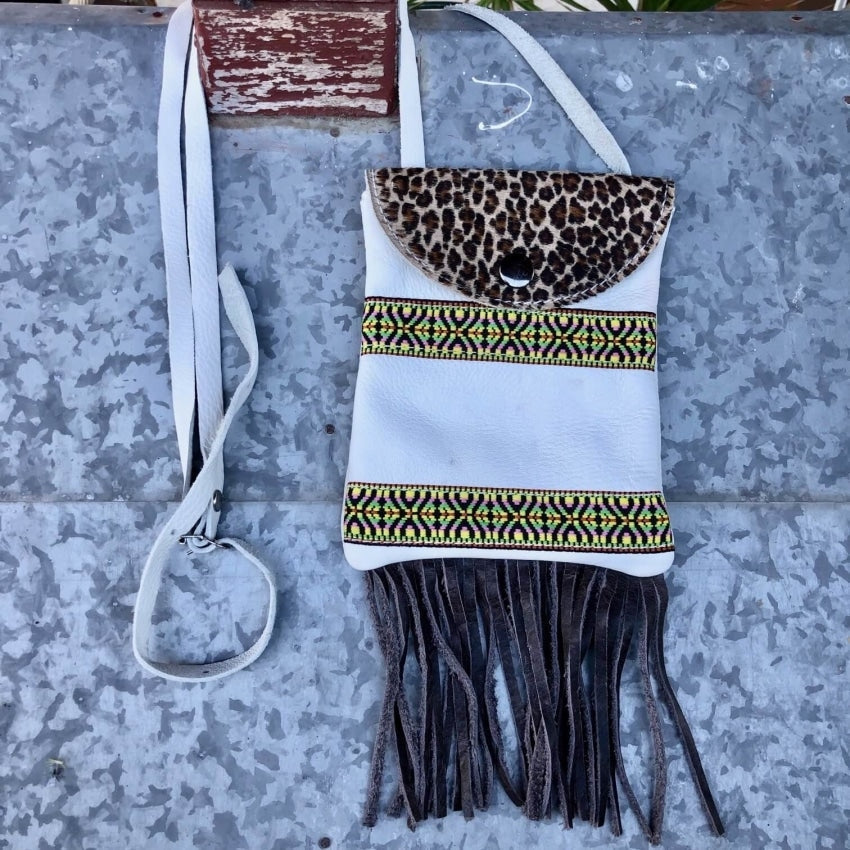 Vintage Leather Crossbody Fringed Bag Mexico Yourgreatfinds