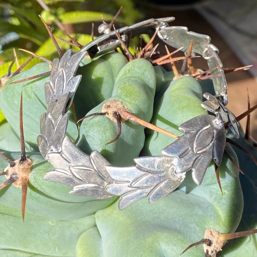 Vintage Mexican Sterling Silver Flower Petal Bracelet