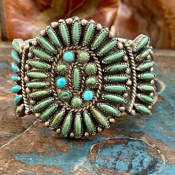 vintage-mint-green-turquoise-  Vintage FL BEGAY Sterling Silver Turquoise Bracelet main image 0