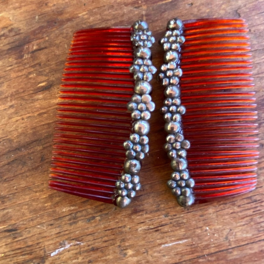 Vintage Pair Mexican Sterling Silver Hair Combs Yourgreatfinds