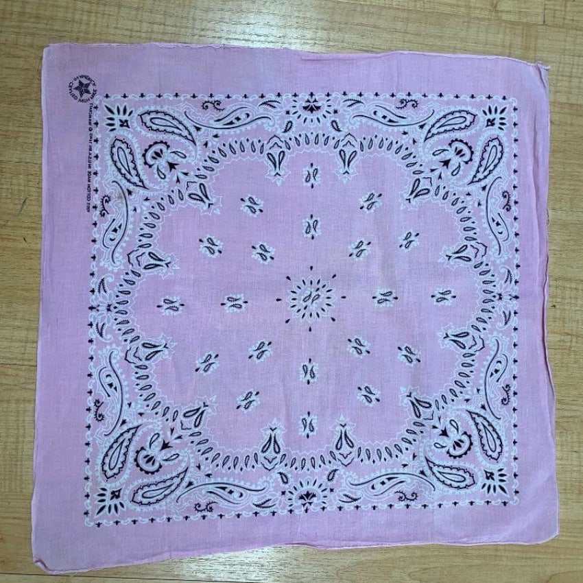 Vintage Pale Pink Bandana Made in the USA Yourgreatfinds