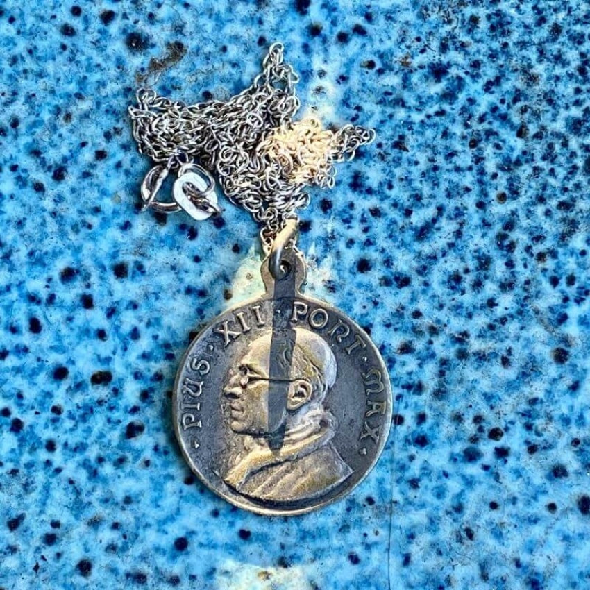 Vintage Silver Devotional Metal Necklace Yourgreatfinds