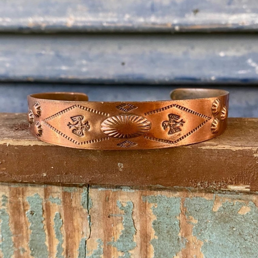 Vintage Solid Copper Cuff Indian Bracelet Bell Yourgreatfinds